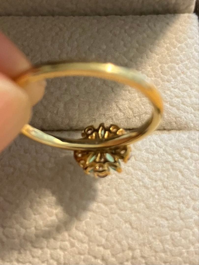 K18ピンクダイヤ＆パライバトルマリンリングです