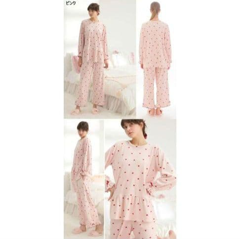 ◎新品未使用タグ付 ナルエーパジャマ スノースムージープチハートペプラム ピンク