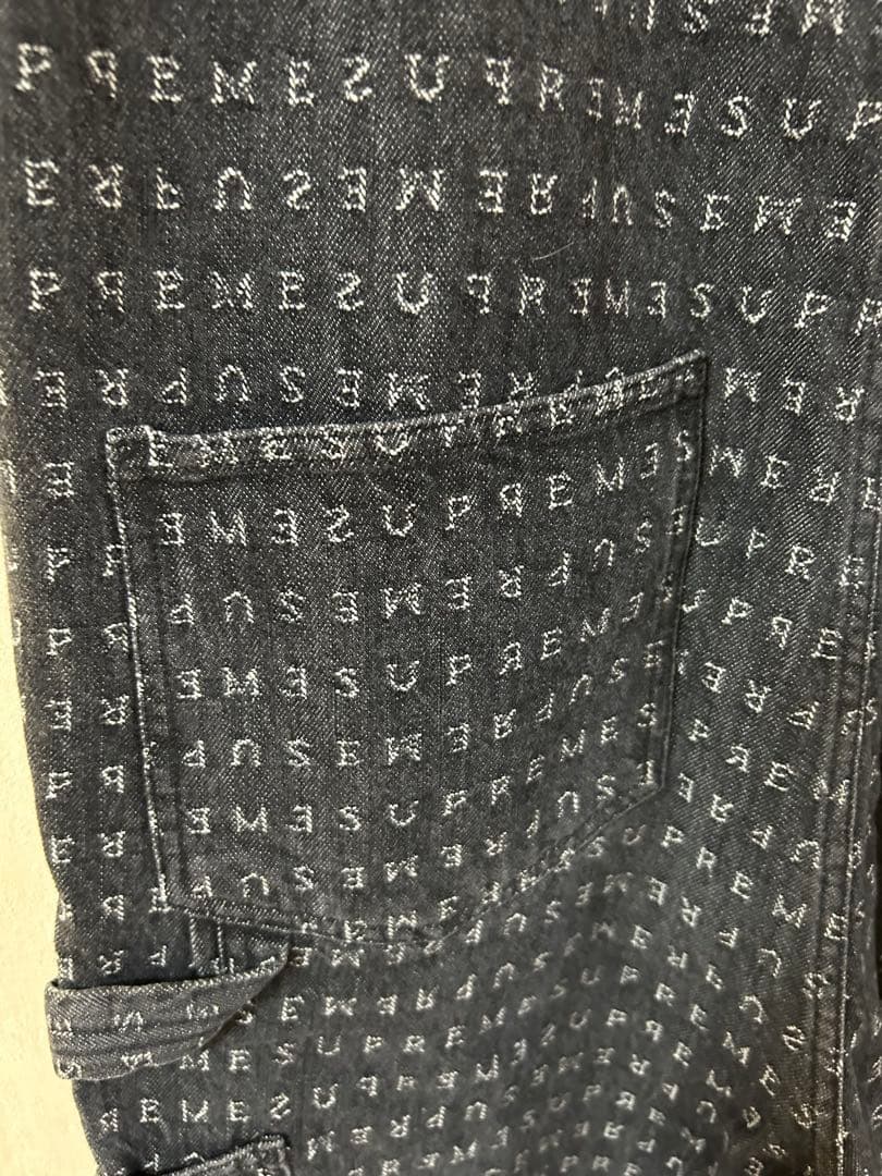 希少！Supreme Jacquard Logos Denim Overalls