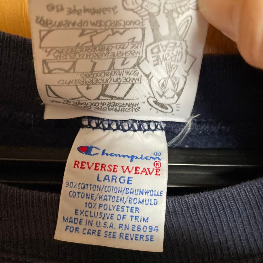 BAPE ロゴプリント ネイビー スウェット