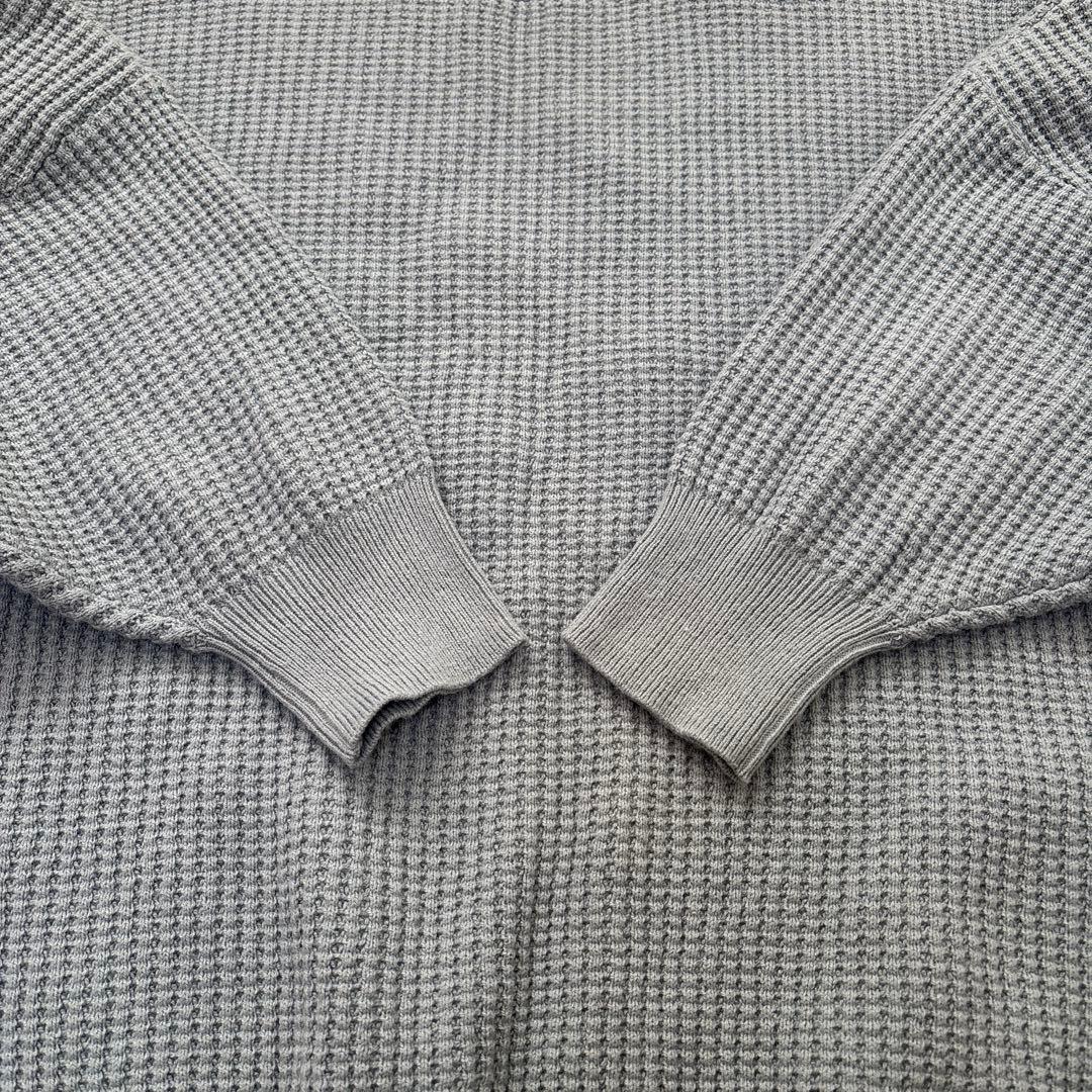 北欧、暮らしの道具店　utilite コットン混のワッフルニット　サックス