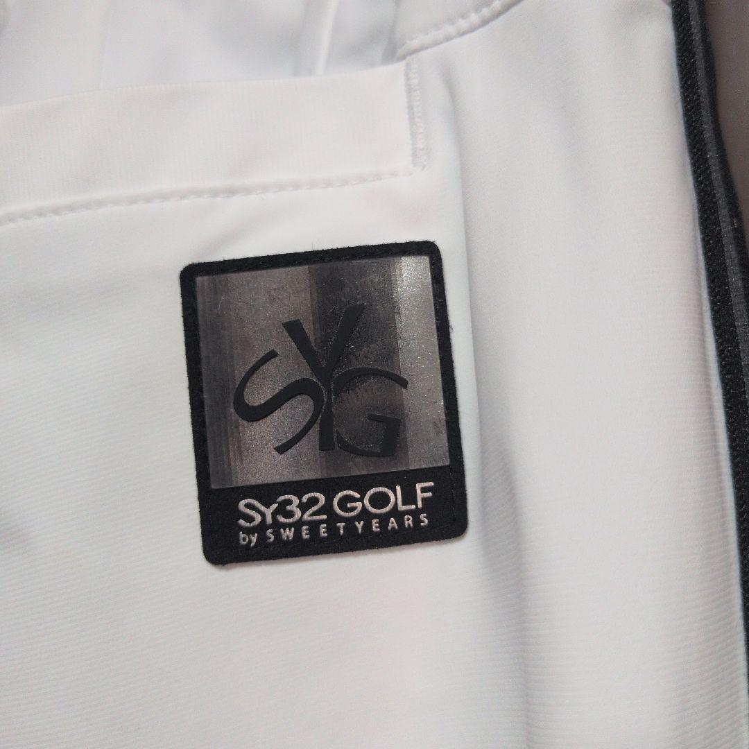 SY32:メンズ:Lサイズ:カルビコ スリム サイドラインパンツ:白/黒ライン