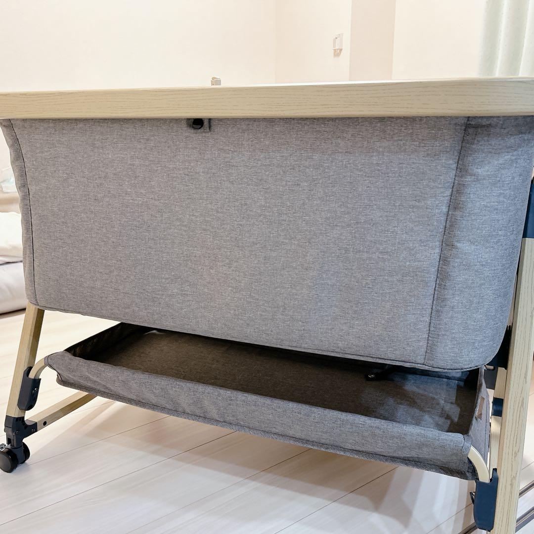 【美品】HZDMJ ベビーベッド グレー