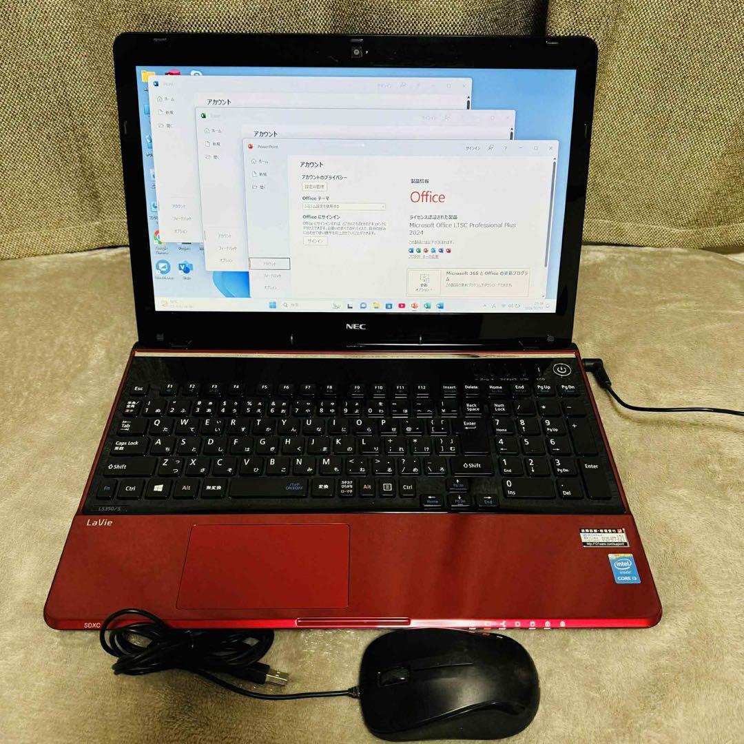 S235 NECノートパソコンWEBカメラSSD高速Windows11オフィス付