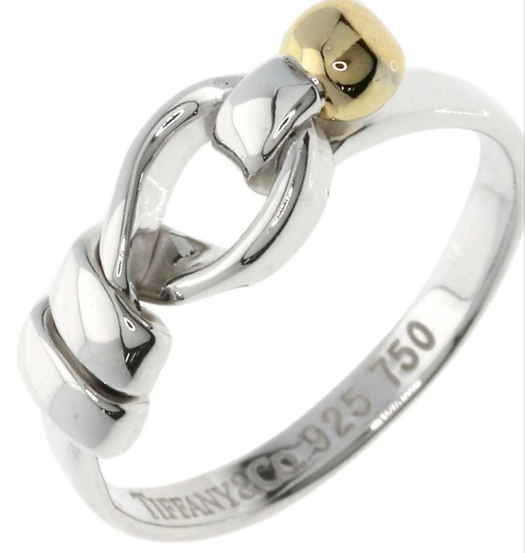 鑑定済み！TIFFANY リング 指輪 フック＆アイ ラブノット k18