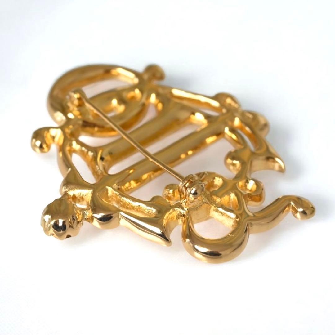 【美品】ヴィンテージ　ディオール　エンブレム　ブローチ　コサージュ　ロゴ