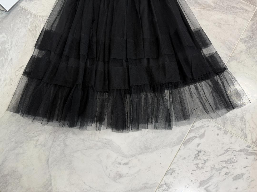 新品同様★’24年★ANAYI/アナイ チュールティアードギャザースカート36