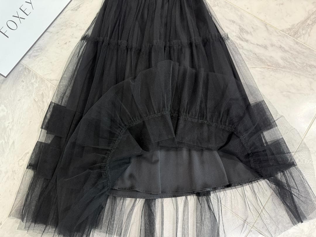 新品同様★’24年★ANAYI/アナイ チュールティアードギャザースカート36