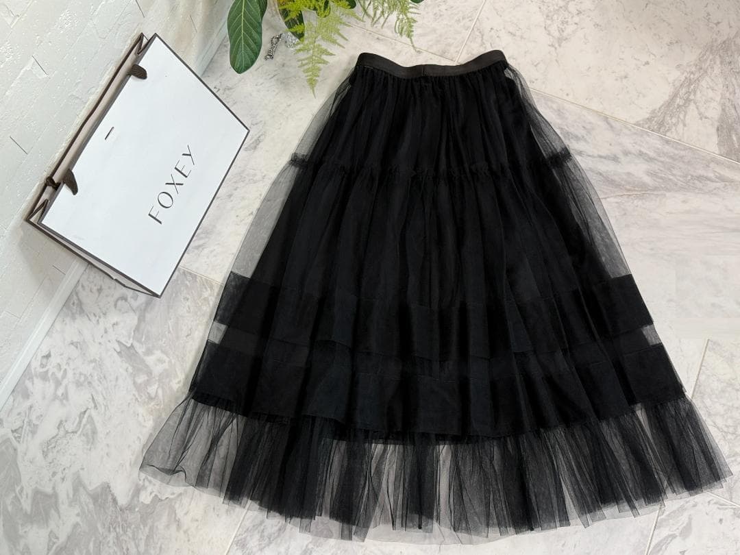 新品同様★’24年★ANAYI/アナイ チュールティアードギャザースカート36