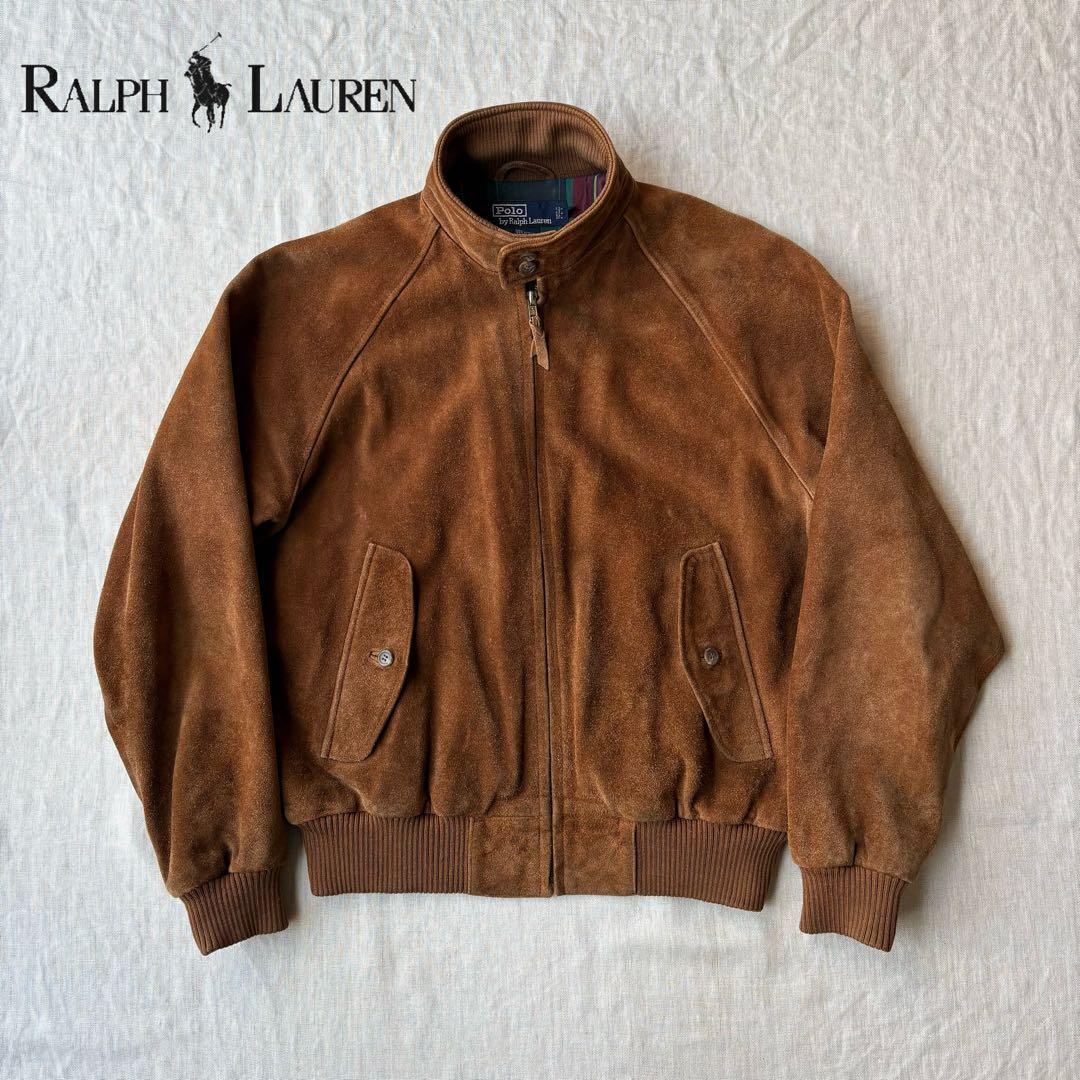 90s polo ralph lauren スエード ハリントンジャケット G9