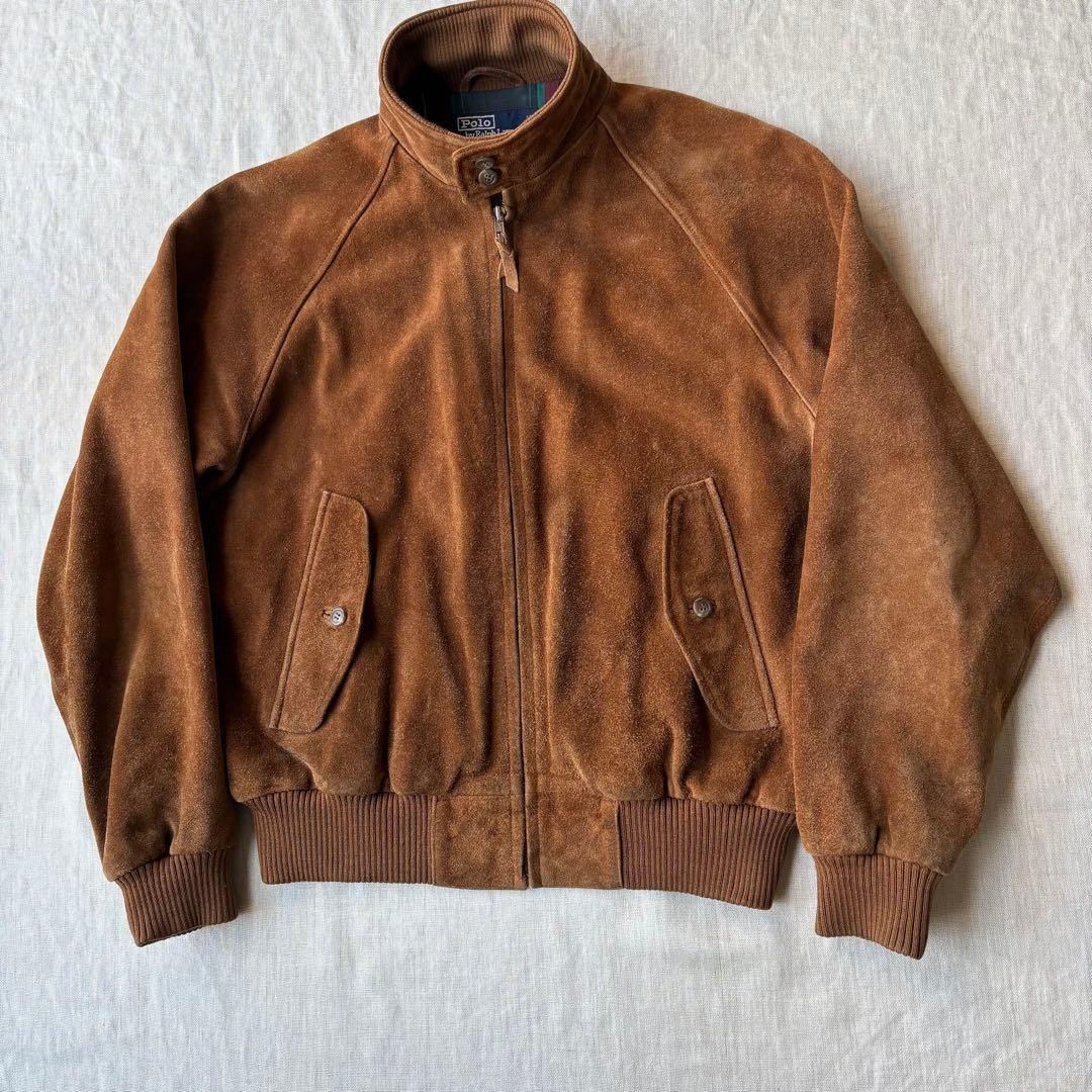 90s polo ralph lauren スエード ハリントンジャケット G9