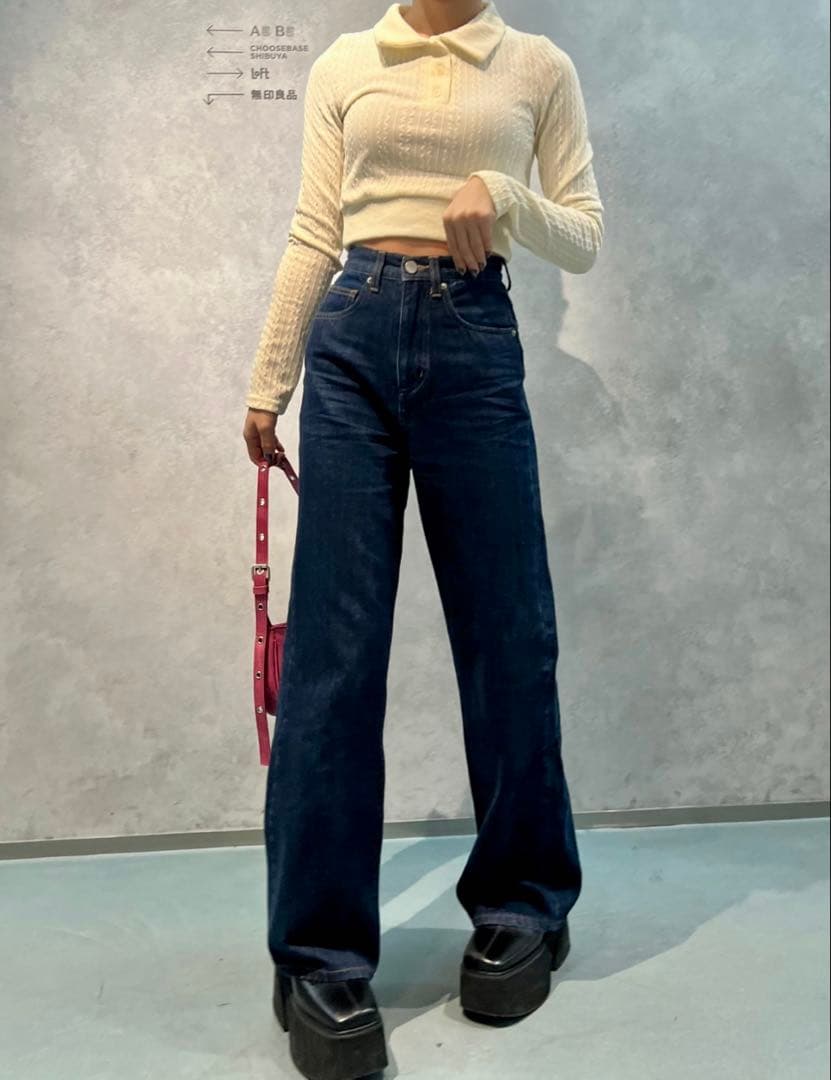 【TWWデニム】deep-navy ハイウエスト