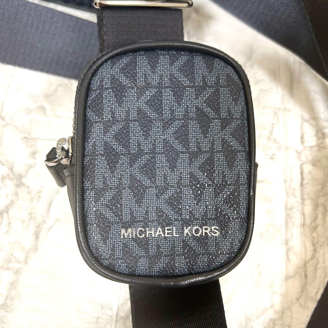 極美品　マイケルコース ハドソン ポーチ付きカメラバッグ　MKシグネチャーロゴ