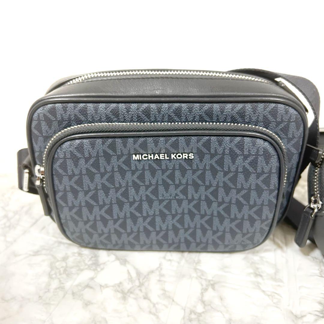 極美品　マイケルコース ハドソン ポーチ付きカメラバッグ　MKシグネチャーロゴ