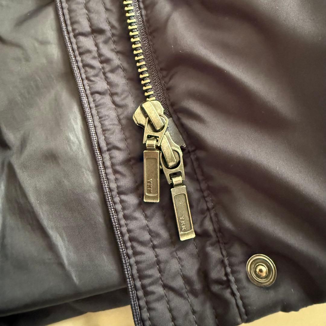 美品 インディヴィ フォックスファー フード ダウンコート◆ネイビー