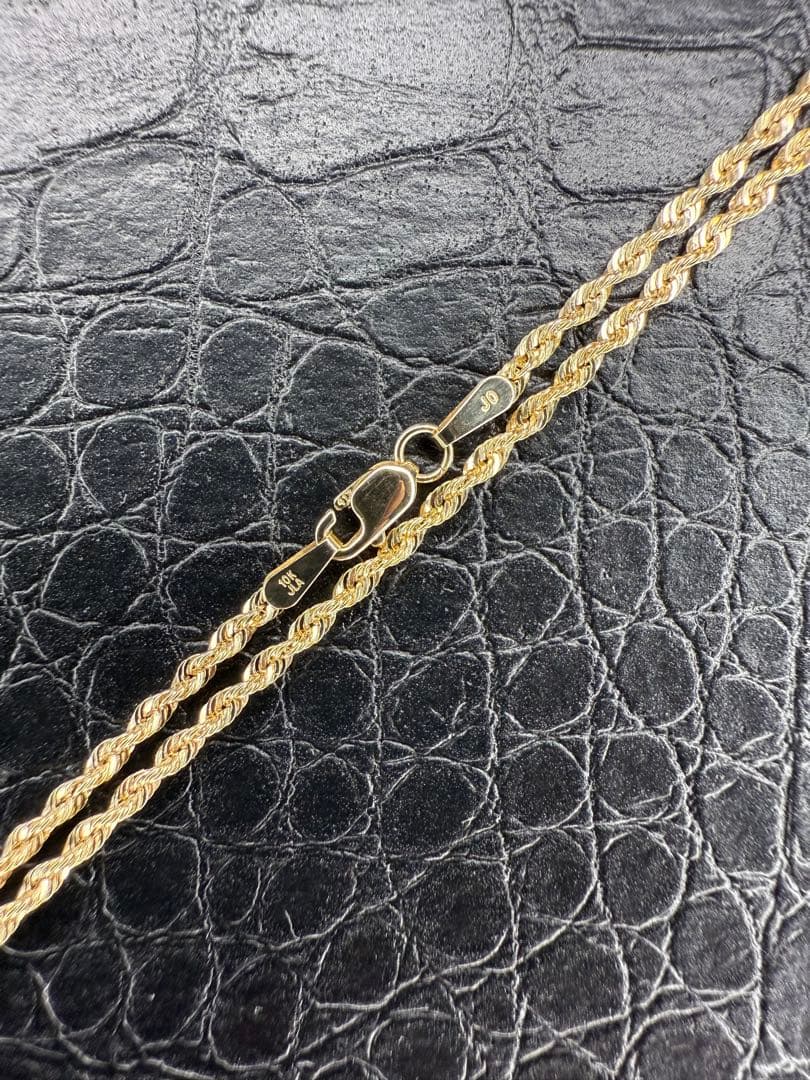 アクセサリー 10K Gold Rope Necklace 51cm 2mm