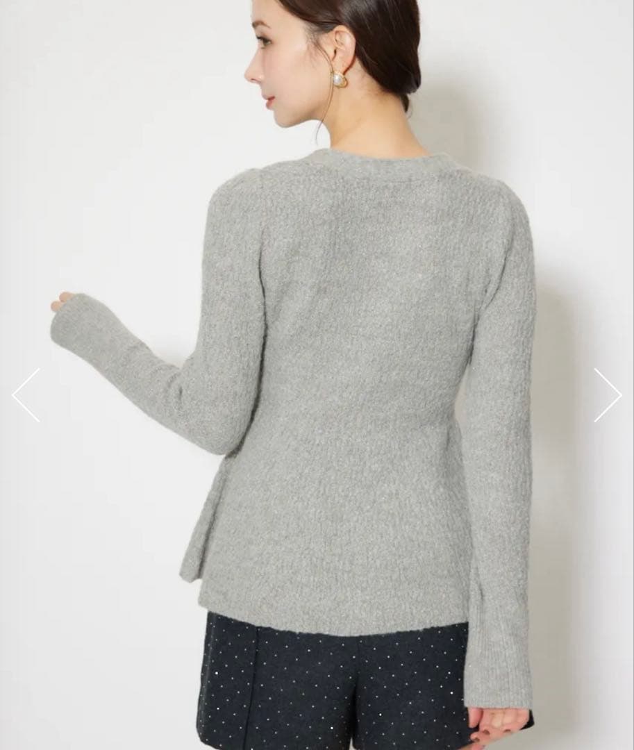 rienda 2WAYペプラムニットカーディガントップス