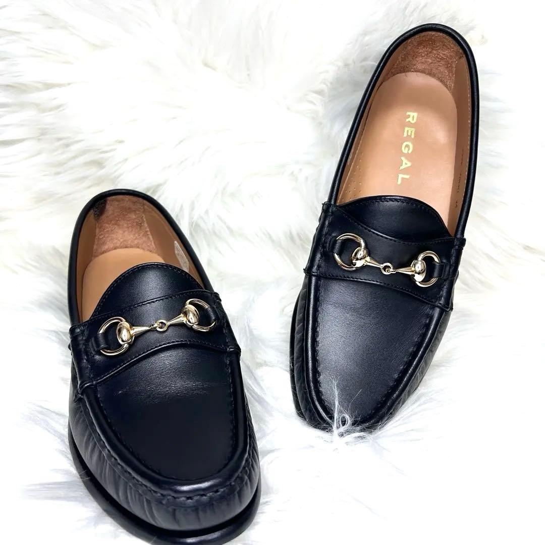 ✨美品✨【リーガル】ビットローファー 本革 黒 W83D 金具 24