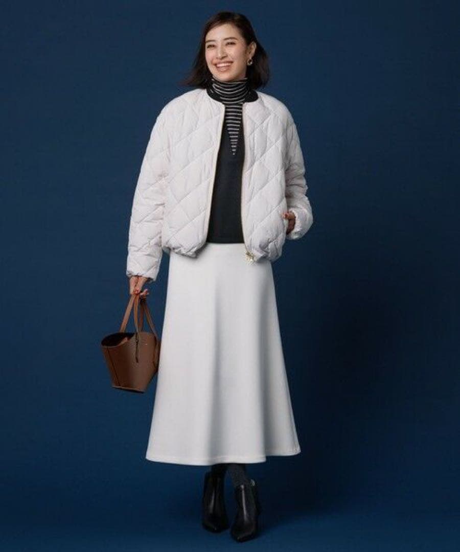 UNFILO×TAION キルティング ショート丈ブルゾン アイボリー Sサイズ