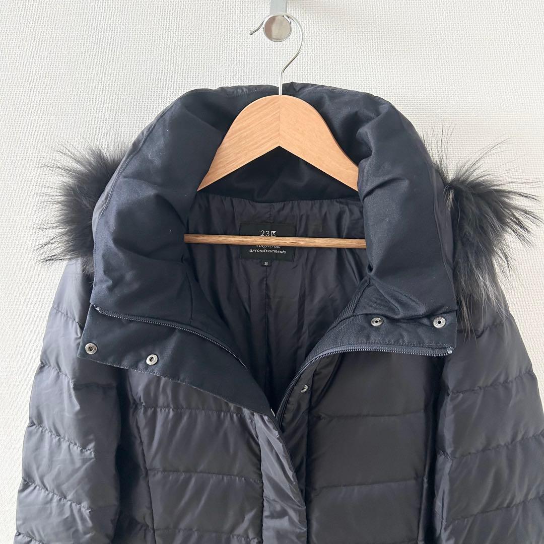 23区 シレータフタロングダウンコート　ネイビー　38