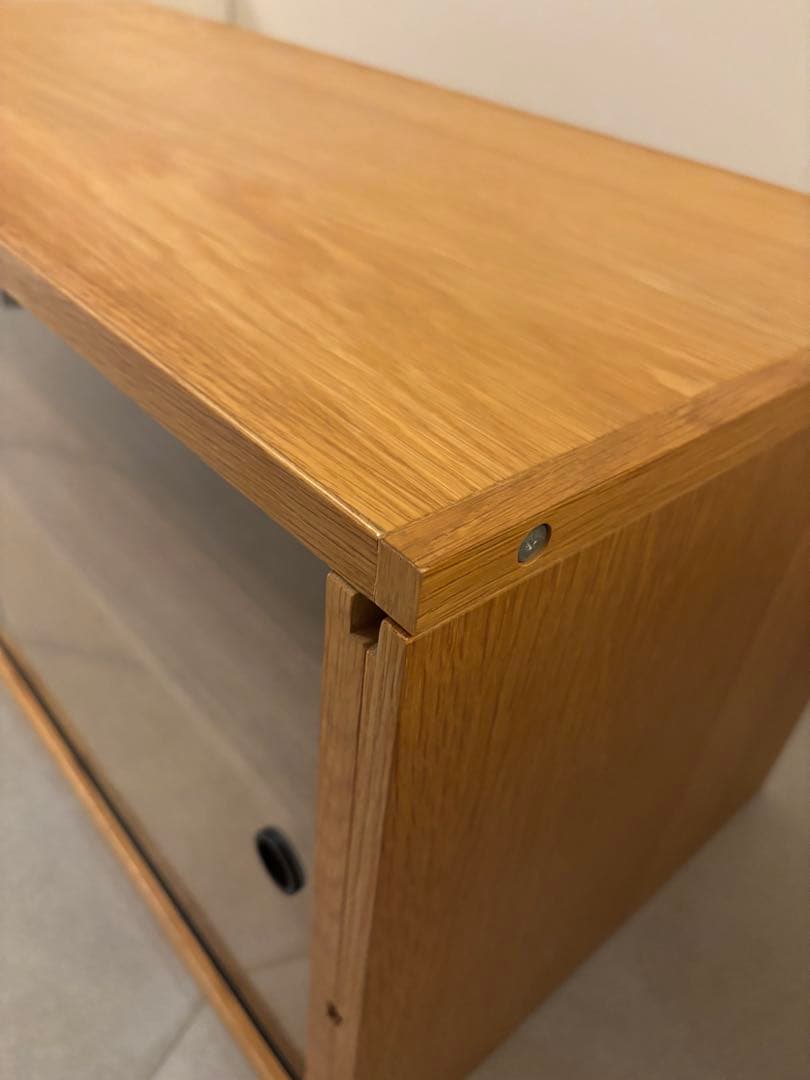 k*i様 無印良品 スチールユニットシェルフ用ボックスガラス引き戸 オーク材