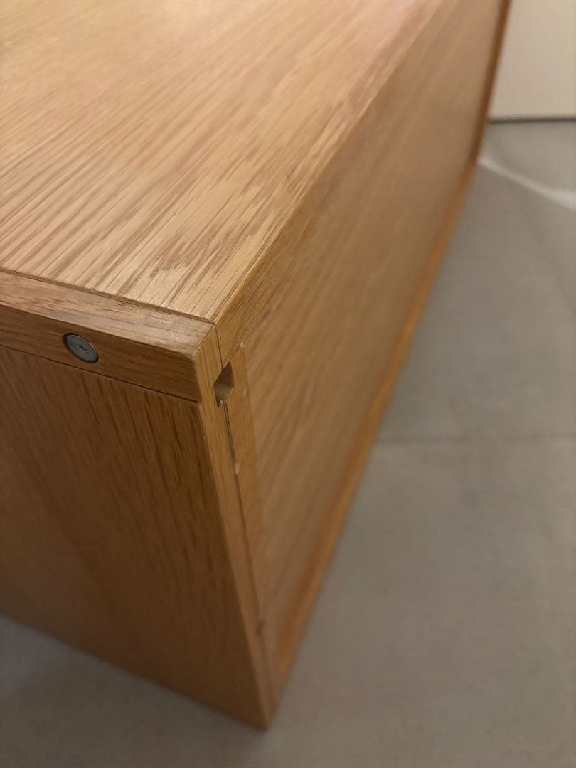 k*i様 無印良品 スチールユニットシェルフ用ボックスガラス引き戸 オーク材