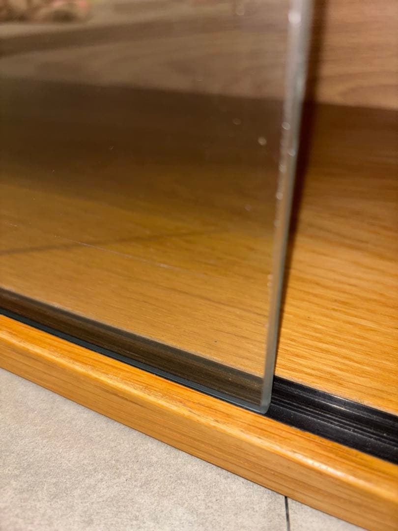 k*i様 無印良品 スチールユニットシェルフ用ボックスガラス引き戸 オーク材