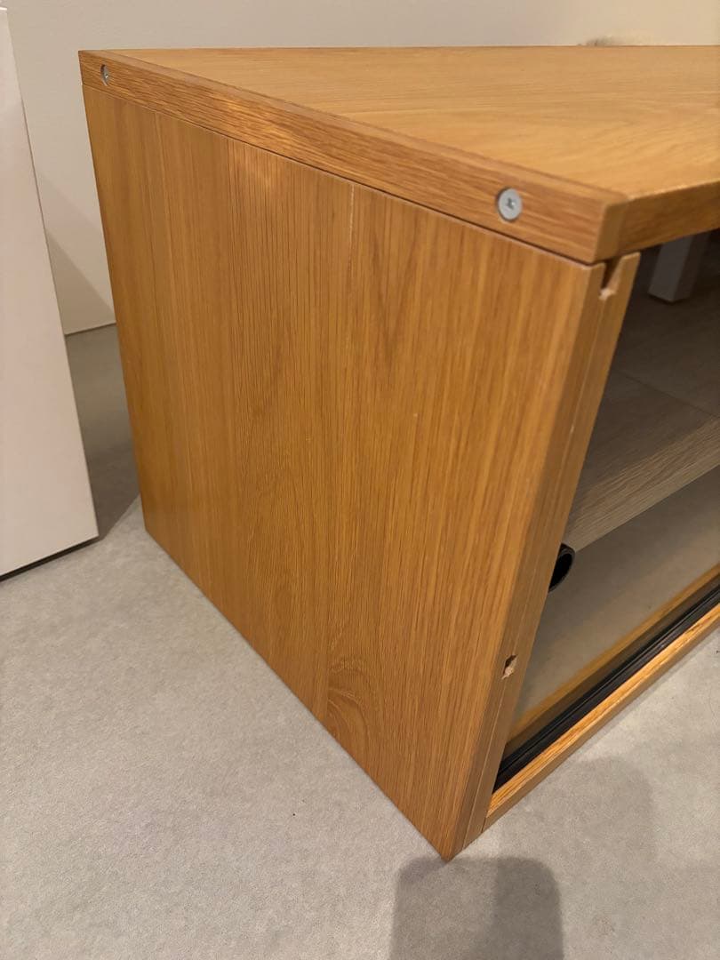 k*i様 無印良品 スチールユニットシェルフ用ボックスガラス引き戸 オーク材