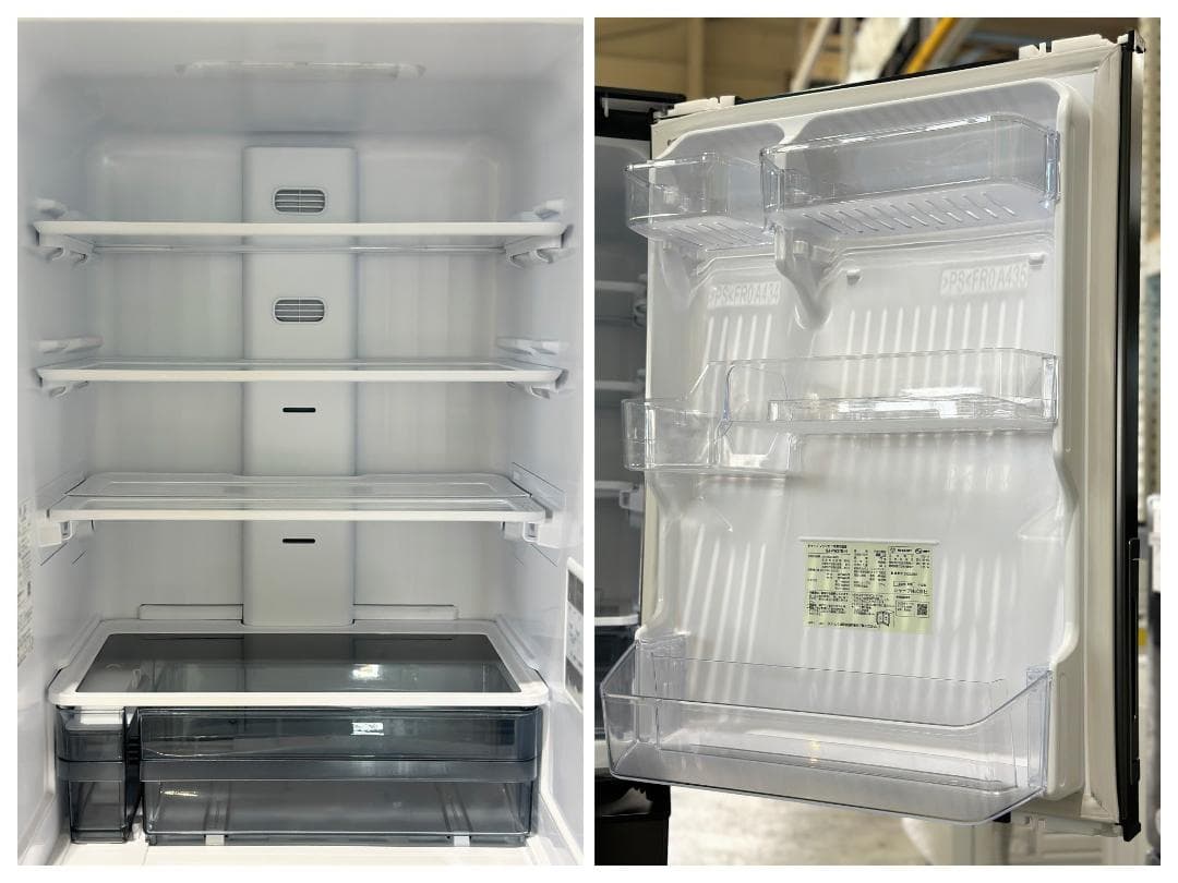 ■シャープ■両開き冷蔵庫　SJ-PW37K-H　374L　3ドア　2024年製