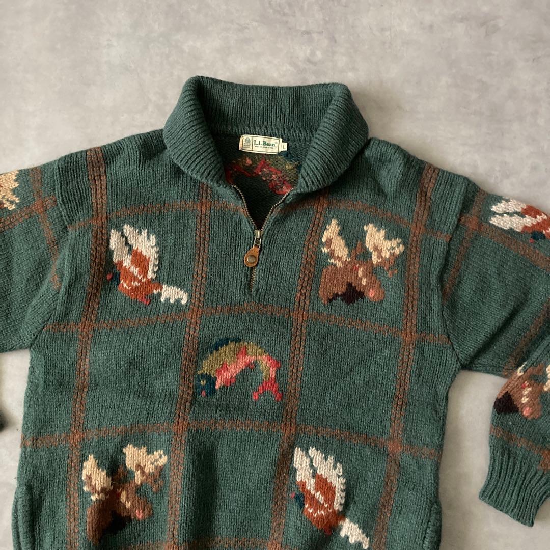 トップス 1980s L.L.Bean HALF ZIP WOOL KNIT