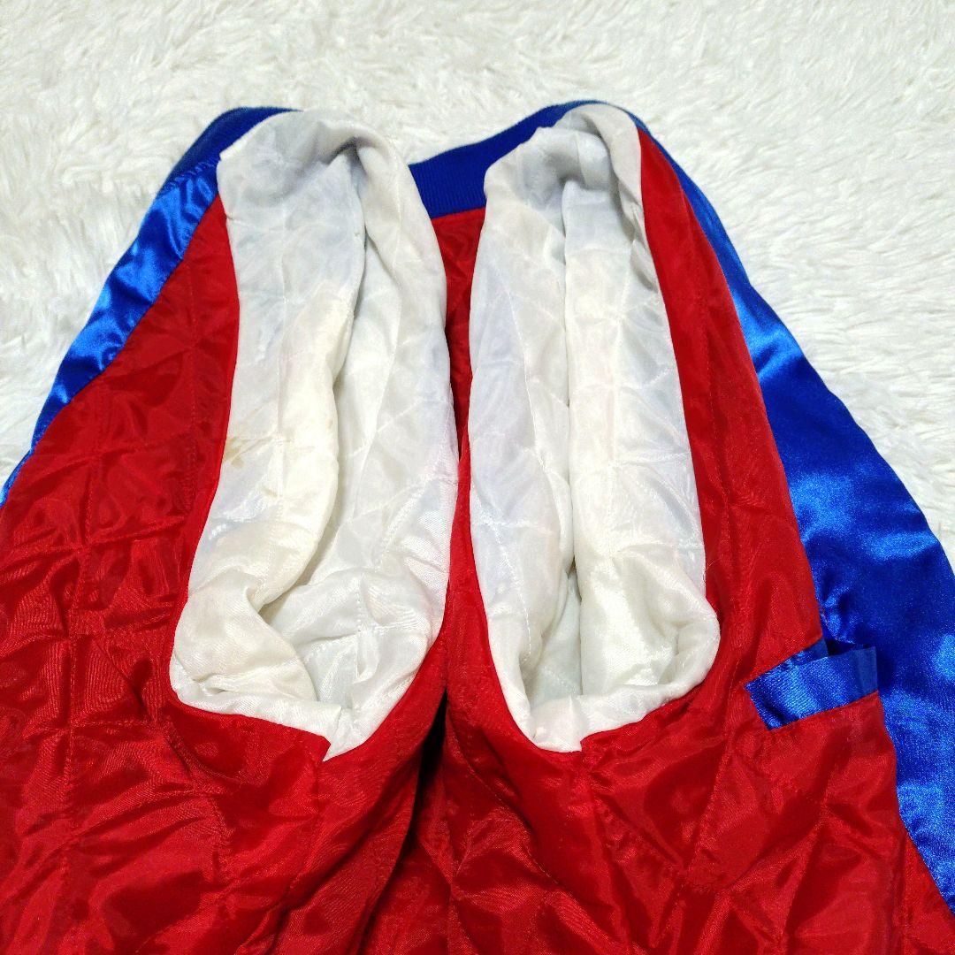 横須賀 スカジャン 龍 鷲 刺繍 キルティング ブルー フリー