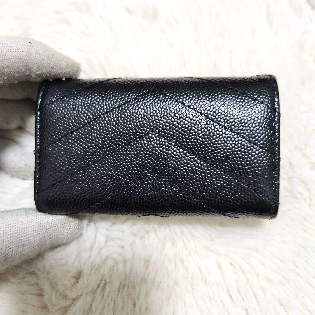 ✨未使用級　付属品完備✨サンローラン　キーケース　4連　カサンドラ　キャビア　黒