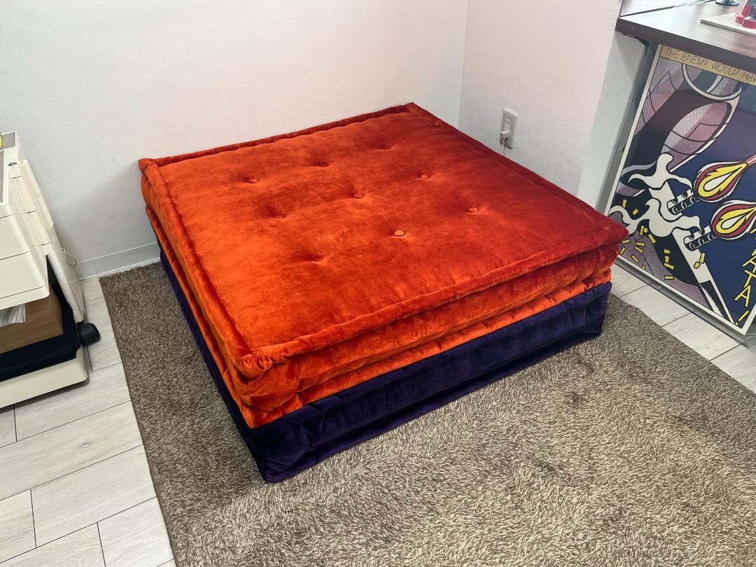 ロッシュボボア マ・ジョン 座面下ソファ 2点セット オレンジ×パープル