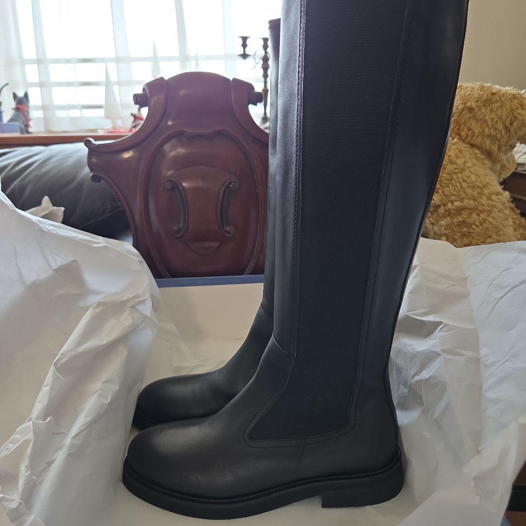 新品 NAPOLEONI ブラック ロングブーツ 38