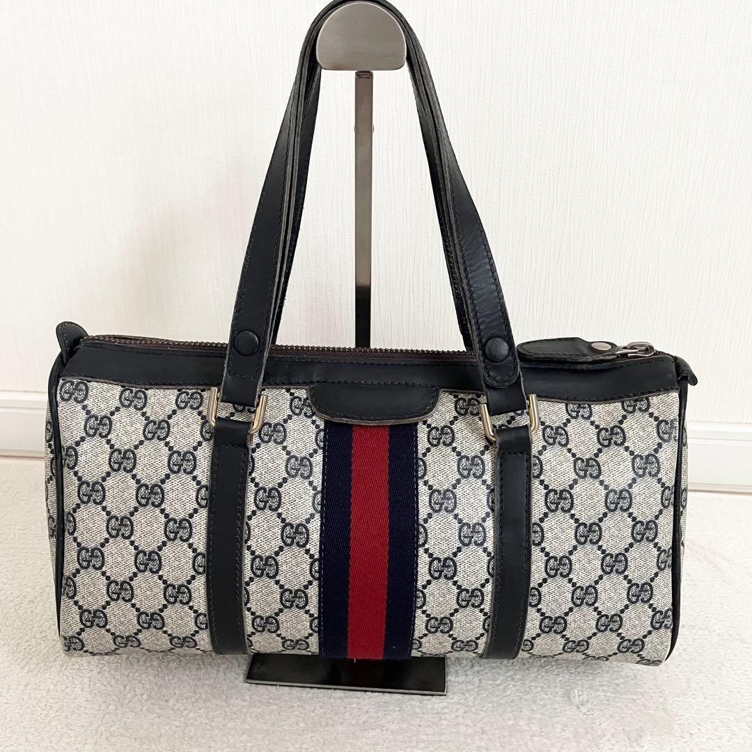 希少✨GUCCIヴィンテージ ボストンバッグ シェリーライン GG柄