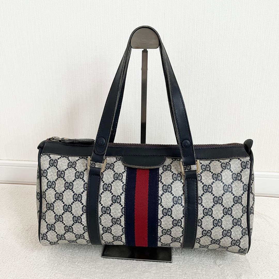 希少✨GUCCIヴィンテージ ボストンバッグ シェリーライン GG柄