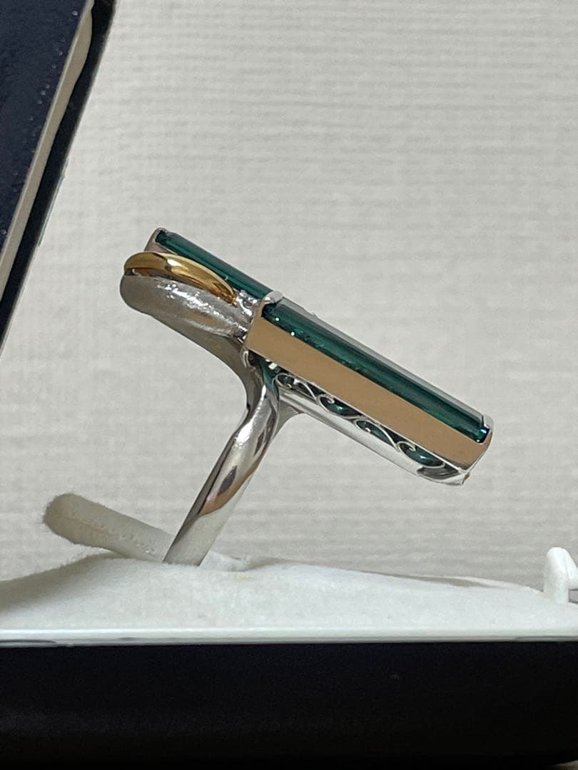 プラチナ グリーントルマリン リング