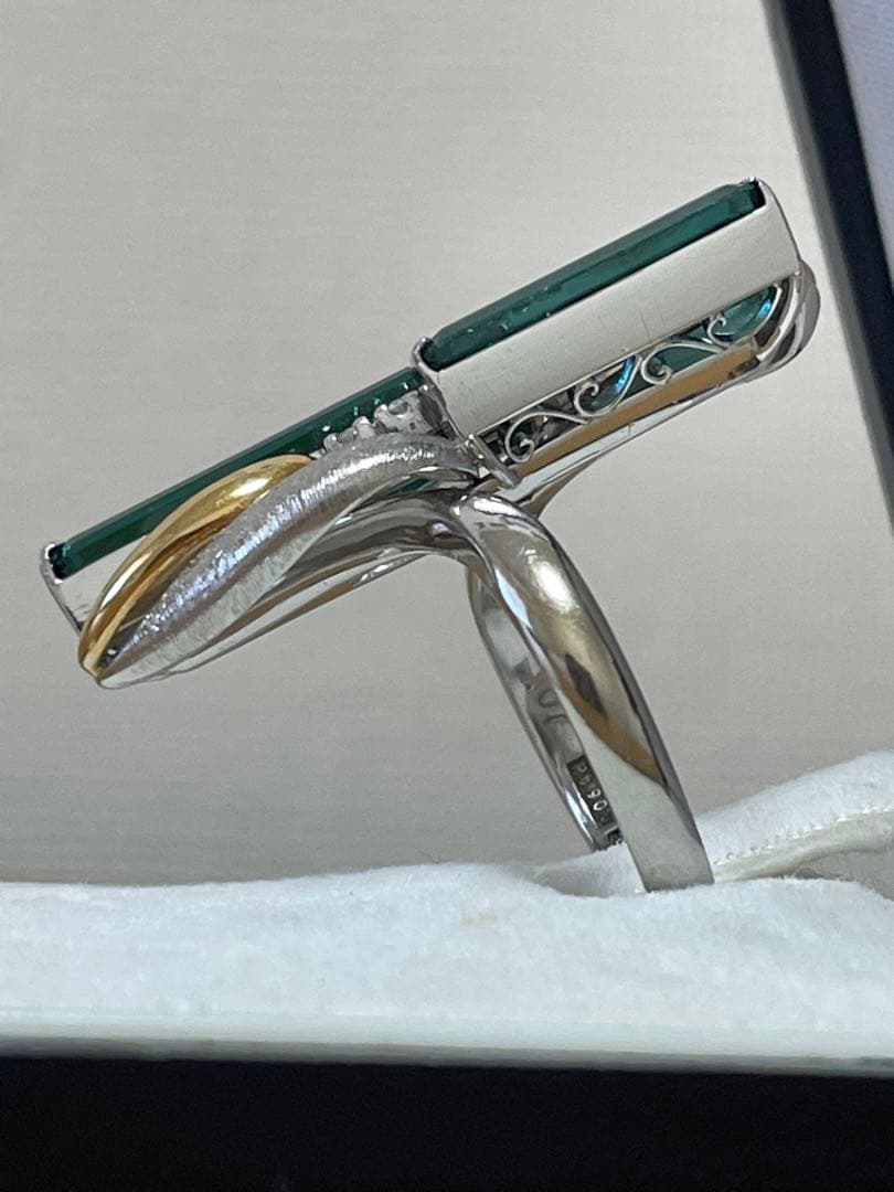 プラチナ グリーントルマリン リング