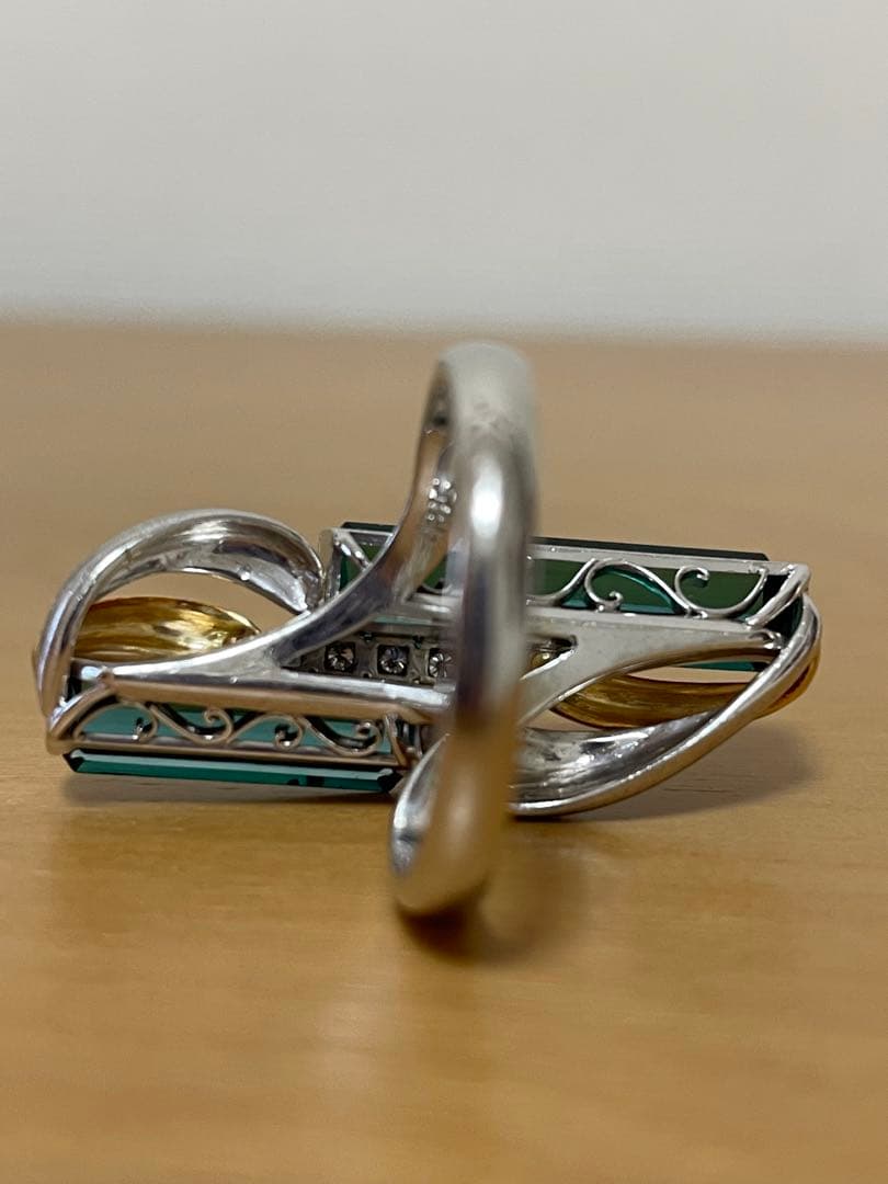 プラチナ グリーントルマリン リング