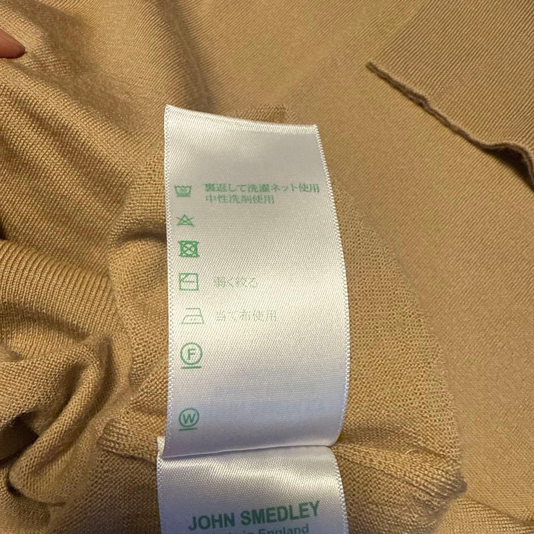 JOHN SMEDLEY タートルネック CATKIN ライトキャメル S