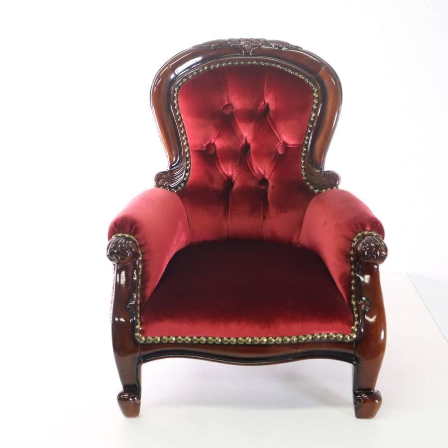 4点同時購入 にゃんコロ様 高級 アンティーク調 マホガニー製 ドールチェア 3