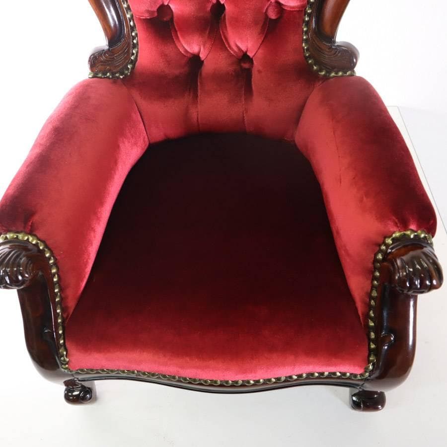 4点同時購入 にゃんコロ様 高級 アンティーク調 マホガニー製 ドールチェア 3