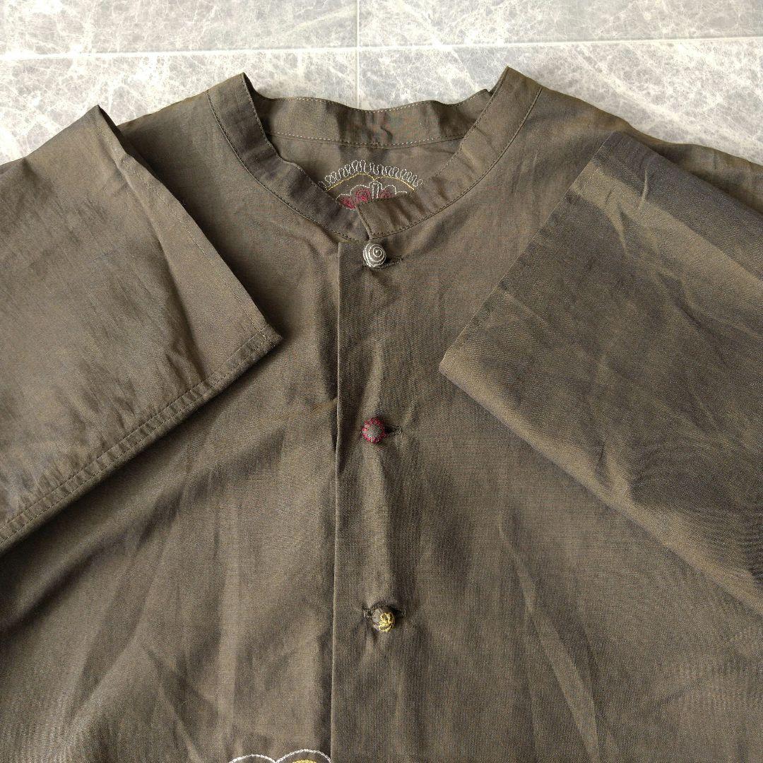 002 シエラシエラ様 ヨーガンレール シルク混 刺繍 スタンドカラー ブラウス