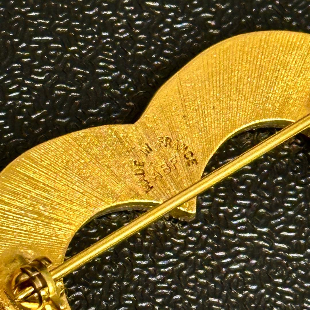 CELINE セリーヌ ヴィンテージ ハート ブローチ ゴールド