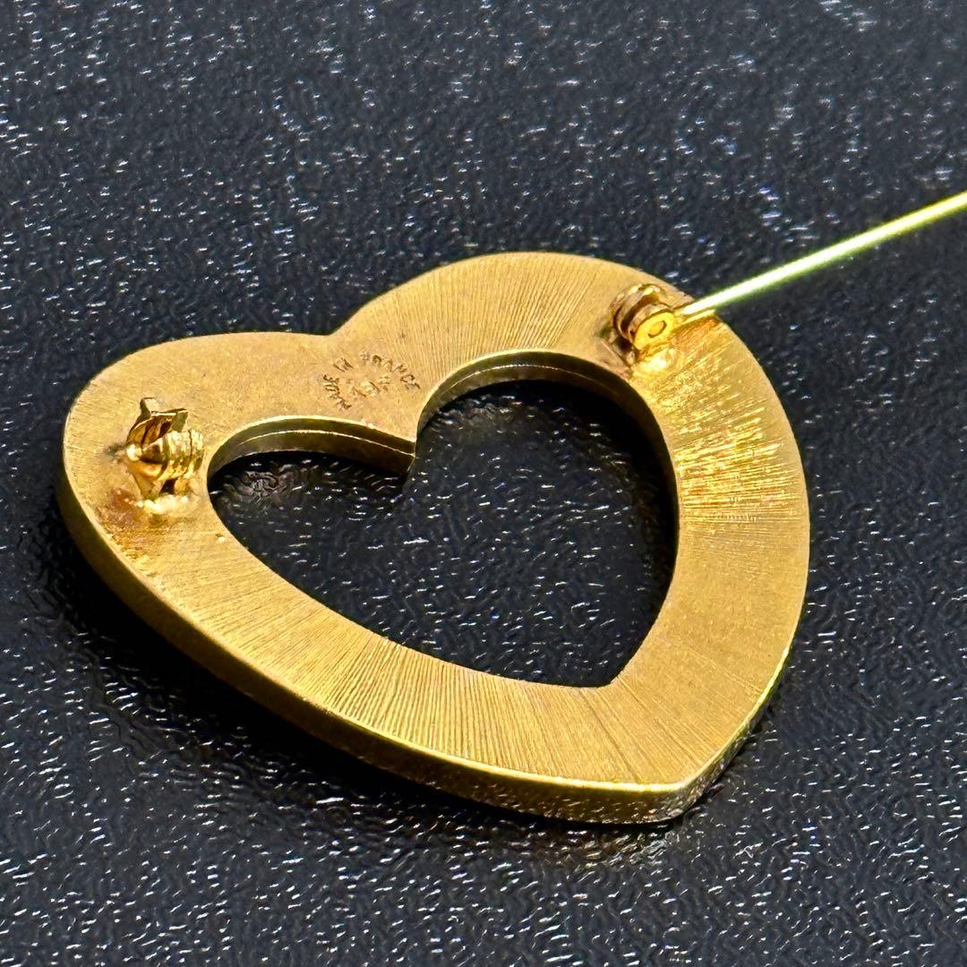 CELINE セリーヌ ヴィンテージ ハート ブローチ ゴールド