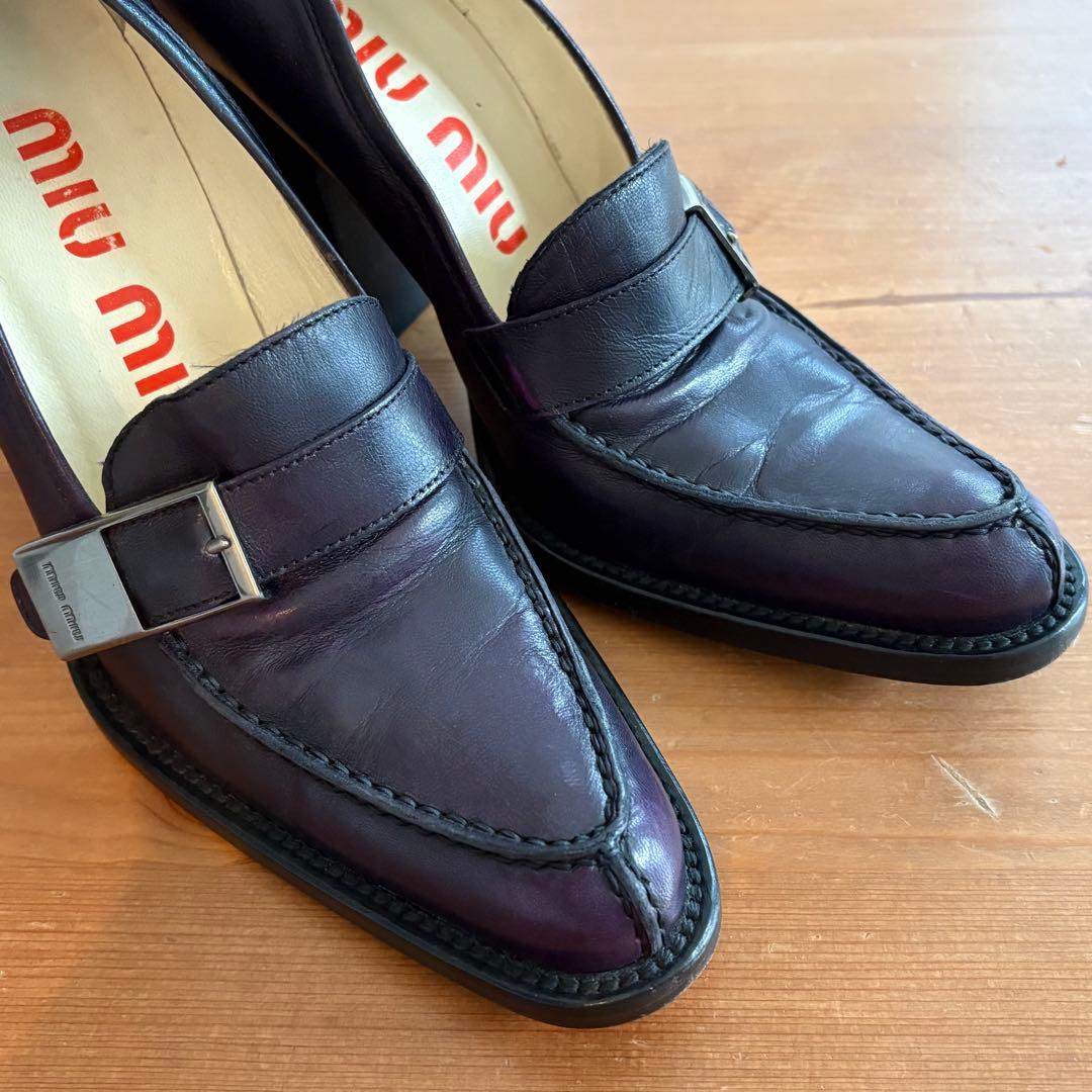 超希少！　MIU MIU　約20年前の商品　ハイヒール　濃紫　ヴィンテージ