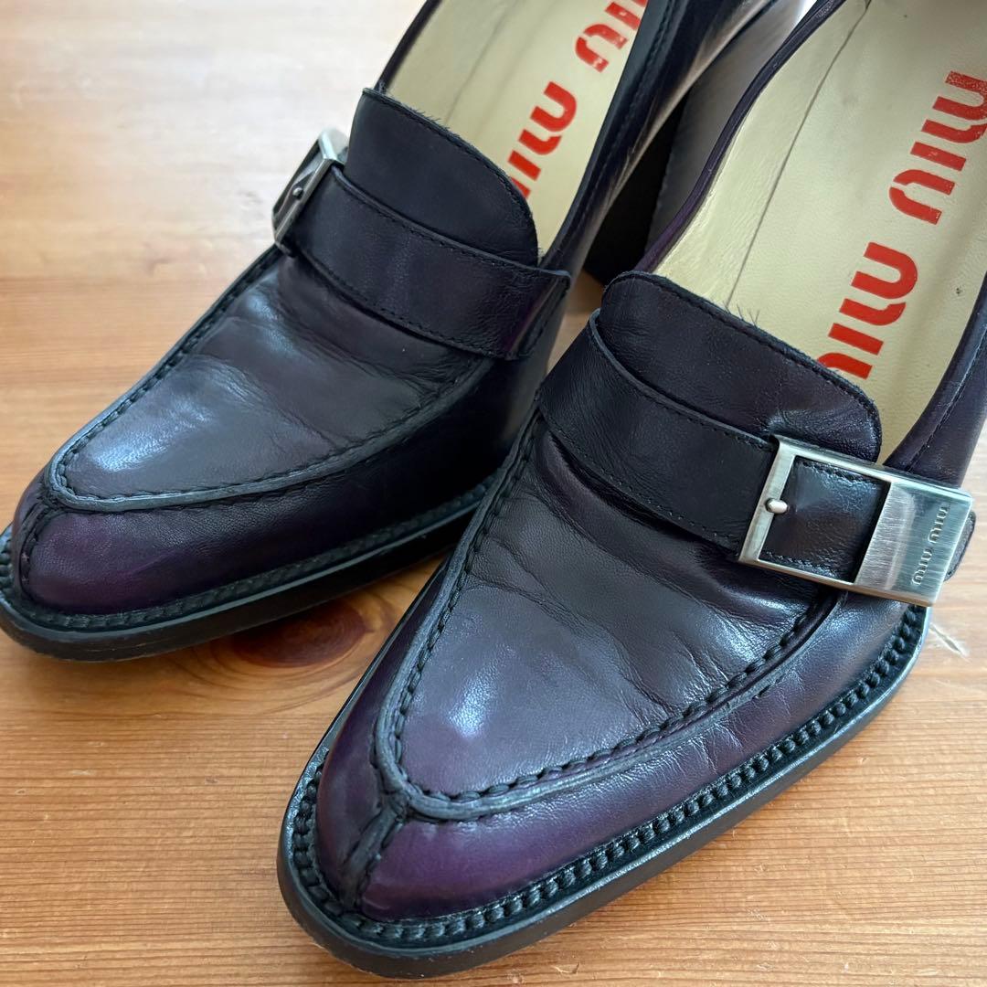 超希少！　MIU MIU　約20年前の商品　ハイヒール　濃紫　ヴィンテージ