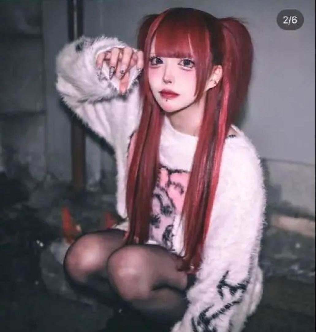 完売品 新品 GALFY ガルフィー ふわふわダークキャンディーニット ホワイト