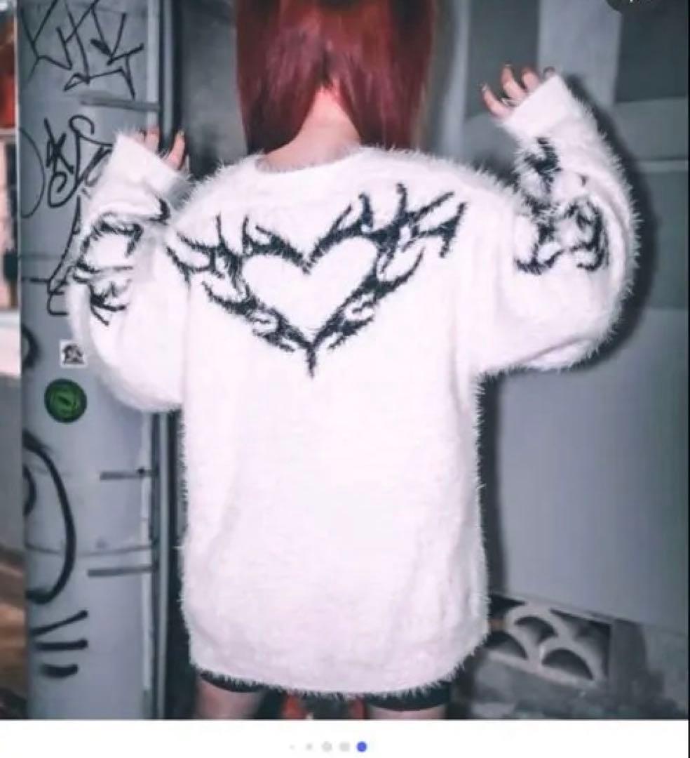 完売品 新品 GALFY ガルフィー ふわふわダークキャンディーニット ホワイト