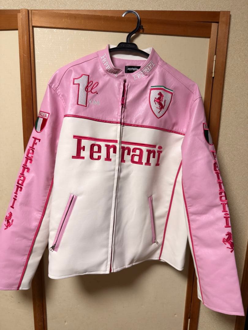 フェラーリ　レーシングジャケット　革ジャン